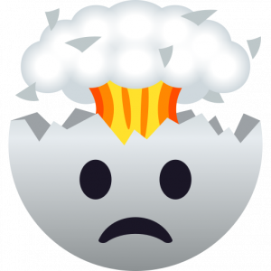 Angry face exploding head 