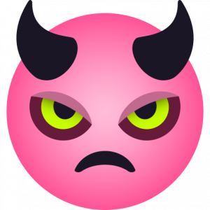Angry face with horns 