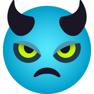 Angry face with horns 