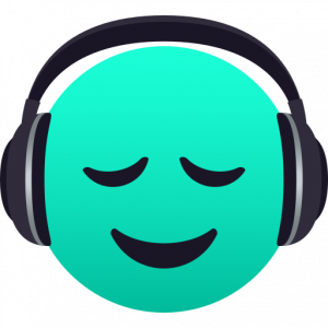 Calm face with headphones 