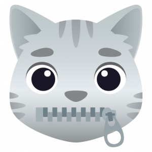 Cat face with zipper mouth 