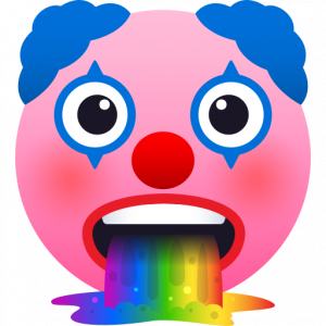 Clown vomiting rainbows 