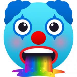 Clown vomiting rainbows 