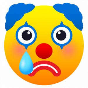 Crying clown face 