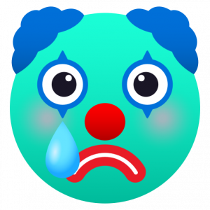 Crying clown face 
