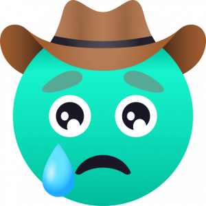 Crying cowboy face 