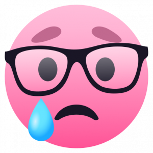 Crying face with glasses 