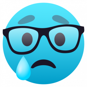 Crying face with glasses 
