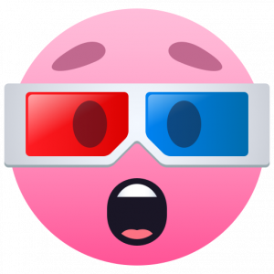 Face with  3d glasses 