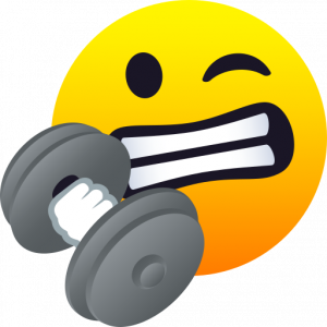 Face with dumbbell 