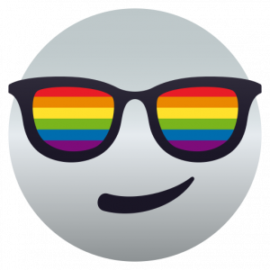 Face with rainbow glasses 