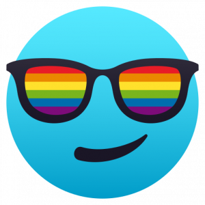 Face with rainbow glasses 