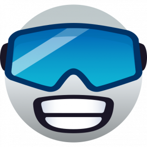 Face with ski goggles 