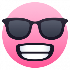 Grinning face with sunglasses 