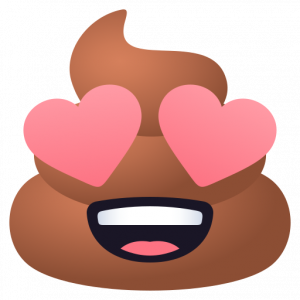Poo face with heart eyes 