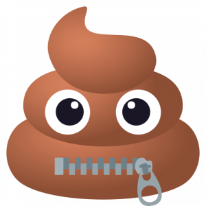 Poo with zipper mouth