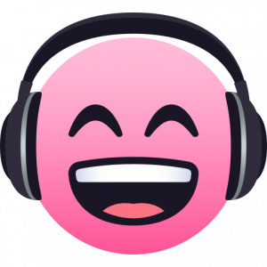 Smiling face with headphones 