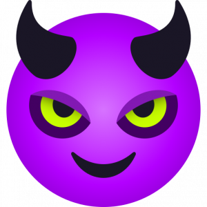 Smiling face with horns 