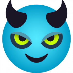 Smiling face with horns 