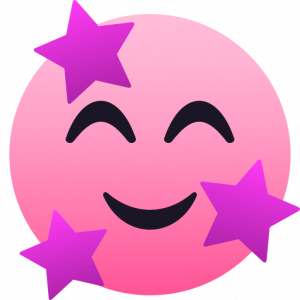 Starry delighted face 
