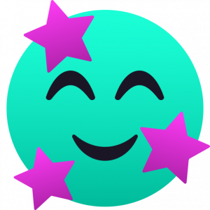 Starry delighted face 